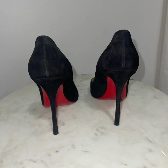 SOLD!! Christian Louboutin Pigalle Follies Suede Black Pumps, Size 41.5 EU - Picture 5 of 8